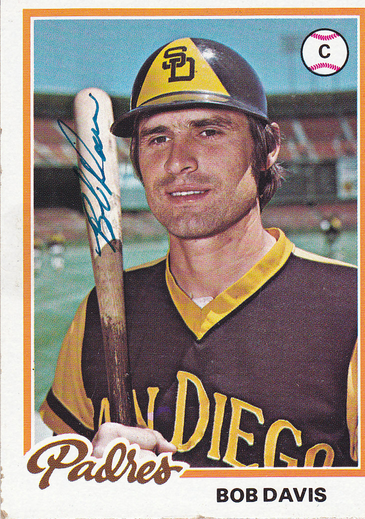 Padres Catcher, Bob Davis, 1978 Topps